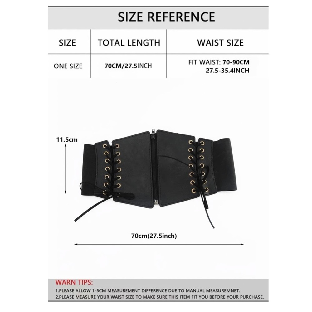 Vegan Leather Lace Up Corset Belt - Picture 5 of 5